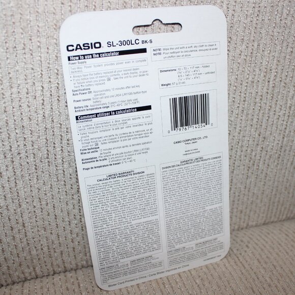 3/$55❤️sealed CASIO SL-300LC BKS Folding Wallet Case Calculator Big Display - Picture 3 of 3